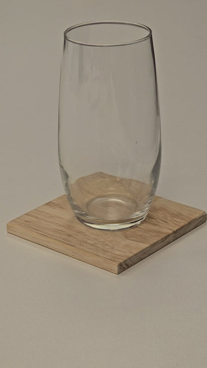 Lot de 8 Dessous de Verre Carrés en Hévéa Massif 10cm x 10cm